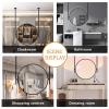Drsyffsup Modern Hanging Rod Mirror, with Metal Frame and Boom, Washroom Makeup Shaving Round Ceiling Mounted Mirror, Bedroom Entrance Cloakroom Home Decorative Mirror (Size : Diameter-50CM/19.7INCH) view 3