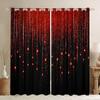 Abstract Ombre Curtains Red Black Teens Window Curtains for Bedroom Living Room for Boys Girls Women Kids Modern Geometric Window Drapes Treatments Glitter Galaxy Stars Decor 52W X 63L,2 Panels view 1