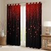 Abstract Ombre Curtains Red Black Teens Window Curtains for Bedroom Living Room for Boys Girls Women Kids Modern Geometric Window Drapes Treatments Glitter Galaxy Stars Decor 52W X 63L,2 Panels view 2