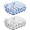 2 Pc Soap Bar Tray Dish Suction Cup Draining Shower Rack Bathroom Holder Saver Holder Self Draining Soap Dish Holes Easy Clean Bar Soap Holder with Suction Cup Soap Dish Suitable for Shower Bathroom view 1