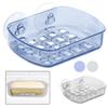 2 Pc Soap Bar Tray Dish Suction Cup Draining Shower Rack Bathroom Holder Saver Holder Self Draining Soap Dish Holes Easy Clean Bar Soap Holder with Suction Cup Soap Dish Suitable for Shower Bathroom view 2