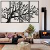 ICEWQOQU Tree of Life Metal Wall Art Set of 4, 65"W x 39"H / 165x98 cm, Black view 2