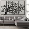 ICEWQOQU Tree of Life Metal Wall Art Set of 4, 65"W x 39"H / 165x98 cm, Black view 3