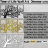 ICEWQOQU Tree of Life Metal Wall Art Set of 4, 65"W x 39"H / 165x98 cm, Black view 4