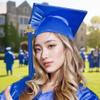 Misscom Unisex Shiny Adult Graduation Cap with 2026 Charm Tassel for High School and Bachelor Royal Blue view 2