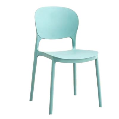 TemkIN Modern Dining Chair Set of 4, Stackable Plastic Seat, Comfortable Game Recreation Seating, for Indoor Living Kitchen Room Restaurant Armless Lounge Chair (Color : Cyan, Size : 45 * 45 * 82cm)