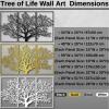 ICEWQOQU Tree of Life Wall Art, 3 Piece Metal Tree Wall Decor, Outdoor Metal Wall Art for Living Room, Bedroom, Bathroom, Hanging Over Bed Decor, Home Decor (89" W x 51" H / 227x130 cm, black) view 3