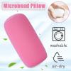 2 Pcs Microbead Bolster Tube Pillow, Squishy Neck Arm Back Support Roll Body Cushion Pillows Cylinder Bean Bag Throw Pillow for Plane Car Travel Recliner Sleeping, 11.8 x 6.3 Inch, Black + Red view 2