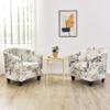 Armchair Covers Single Club Chair Cover Sofa Cover Printed Round Barrel Chair Covers All-inclusive Protective Cover Semi-circular Tub Chair Slipcover Removable Furniture Protector for Living Room view 2