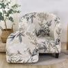 Armchair Covers Single Club Chair Cover Sofa Cover Printed Round Barrel Chair Covers All-inclusive Protective Cover Semi-circular Tub Chair Slipcover Removable Furniture Protector for Living Room view 3