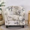 Armchair Covers Single Club Chair Cover Sofa Cover Printed Round Barrel Chair Covers All-inclusive Protective Cover Semi-circular Tub Chair Slipcover Removable Furniture Protector for Living Room view 4