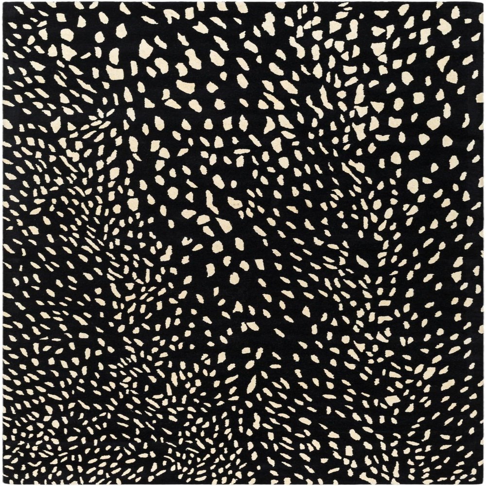 Antelope Cheetah Charcoal,Neutral,Grey,Ivory Animal Contemporary Handmade 100% Woolen Area Rugs & Carpets (Charcoal, 2'6'' x 8')