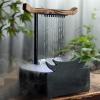 VALTEV Tabletop Water Fountain Chinese Style Indoor Tabletop Water Fountain - Ceramic Circulating Fountain Portable Zen Meditation Waterfall Decoration Home Decor view 4