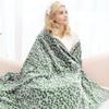 Green Leopard Print Blanket Fleece Blanket Plush Cozy Soft Green Throw Blanket Cozy Blankets for Couch Bed Sofa view 2