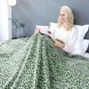 Green Leopard Print Blanket Fleece Blanket Plush Cozy Soft Green Throw Blanket Cozy Blankets for Couch Bed Sofa view 3