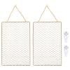 OSKOE Picture Hanging Wire 2pcs Earring Wall Holder Wall Grid Jewelry Organizer Gold Mesh Net Earring Bracelet Jewelry Wall Storage Holder for Home Metal Clothes Rack view 1