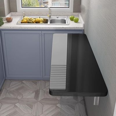 SAHUL Wall Mounted Folding, Heavy Duty Wall Mounted Table with Bracket, for Laundry Room, Kitchen, Home Bar, Kitchen & Dining Room Office Multifunctional Table 80x40cm/31.5x16in Black