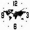 Modern Silent Wall Clock Non Ticking 16 Inch, Non Ticking Quartz Battery Operated Decorative for Kitchen, Living Room, Bedroom, Bathroom, Bedroom, Office(16",Map) view 1