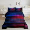 Feelyou Ombre Comforter Set Queen, Red Blue and Black Striped Bedding Set Gradient Contemporary Comforter for Kids Boys Girls Teens Modern Abstract Geometric Duvet Set Lightweight Quilt Set view 1