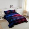 Feelyou Ombre Comforter Set Queen, Red Blue and Black Striped Bedding Set Gradient Contemporary Comforter for Kids Boys Girls Teens Modern Abstract Geometric Duvet Set Lightweight Quilt Set view 2