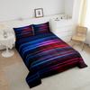 Feelyou Ombre Comforter Set Queen, Red Blue and Black Striped Bedding Set Gradient Contemporary Comforter for Kids Boys Girls Teens Modern Abstract Geometric Duvet Set Lightweight Quilt Set view 3