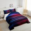 Feelyou Ombre Comforter Set Queen, Red Blue and Black Striped Bedding Set Gradient Contemporary Comforter for Kids Boys Girls Teens Modern Abstract Geometric Duvet Set Lightweight Quilt Set view 4