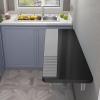 SAHUL Wall Mounted Folding, Heavy Duty Wall Mounted Table with Bracket, for Laundry Room, Kitchen, Home Bar, Kitchen & Dining Room Office Multifunctional Table 60x30cm/23.5x12in Black view 1