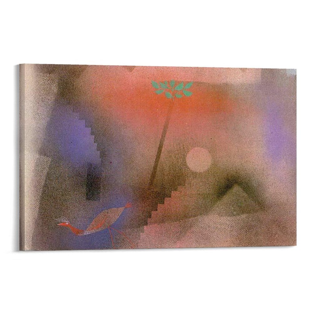 Bird Wandering Off Expressionism Modern Art, Cubism Surrealism by Paul Klee Art Poster Canvas Painting Decor Wall Print Photo Gifts Home Modern Decorative Posters Framed/Unframed 08x12inch(20x30cm)