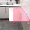 SAHUL Wall Mounted Folding, Heavy Duty Wall Mounted Table with Bracket, for Laundry Room, Kitchen, Home Bar, Kitchen & Dining Room Office Multifunctional Table 90x30cm/35.5x12in Pink view 1