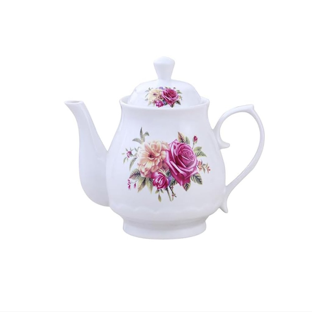 123Arts Small Teapot, Flower Teapot, Ceramic Tea Pot, Small Tea Pot for 1 Person Use,13oz,400ml