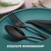 Black Silverware Set Utensil Sets Cutlery Set for 6 36-Pieces Forks Spoons And Knives Set Hammered Handle Kitchen Apartment Essentials Ergonomic Dishwasher Safe Durable Best Gift Combo Black view 4