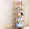 KWOKING Glam Bookcase Shelf Open Back Bookcase for Study Room Office Bookshelf Landing Multi-functional Living Room Multi-layer Shelf Children Students Storage Bookcase Gold 13.4"L x 8.3"W x 43.7"H view 1