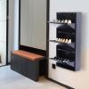 Vintoro Shoe Storage Cabinet,Shoe Organizer,Freestanding Shoe Racks Cabinet,Wall Mounted & No-Assembly Metal Shoe Cabinet,Hold 9 Pair Shoes,Ultra-Thin Shoe Cabinet,for Entryway,Hallway view 4