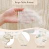 Beige Cheesecloth Table Runners 5 Pack 10Ft Rustic Boho Gauze Long Table Runner for Spring Wedding Arch Bridal Shower Table Decoration 35x120 Inch view 2