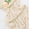 Beige Cheesecloth Table Runners 5 Pack 10Ft Rustic Boho Gauze Long Table Runner for Spring Wedding Arch Bridal Shower Table Decoration 35x120 Inch view 3