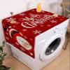Merry Christmas Santa Microwave Dustproof Cover Washer Dust Cover Machine Protector, Red Winter Snowflake Berry Decorative Kitchen Appliance Cover with 2 Pockets 28x67 view 2