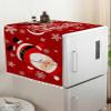 Merry Christmas Santa Microwave Dustproof Cover Washer Dust Cover Machine Protector, Red Winter Snowflake Berry Decorative Kitchen Appliance Cover with 2 Pockets 28x67 view 3
