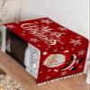 Merry Christmas Santa Microwave Dustproof Cover Washer Dust Cover Machine Protector, Red Winter Snowflake Berry Decorative Kitchen Appliance Cover with 2 Pockets 28x67 view 4