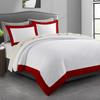 SLEEP-NEST Dual Tone Duvet Cover Set Alaskan King 136"x120" Long Staple 100% Egyptian Cotton - 3 Piece Shading Design 600TC Oversized King Large Covers, Two Color Duvet Cover, (White + Burgundy) view 1