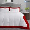 SLEEP-NEST Dual Tone Duvet Cover Set Alaskan King 136"x120" Long Staple 100% Egyptian Cotton - 3 Piece Shading Design 600TC Oversized King Large Covers, Two Color Duvet Cover, (White + Burgundy) view 2