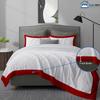 SLEEP-NEST Dual Tone Duvet Cover Set Alaskan King 136"x120" Long Staple 100% Egyptian Cotton - 3 Piece Shading Design 600TC Oversized King Large Covers, Two Color Duvet Cover, (White + Burgundy) view 3