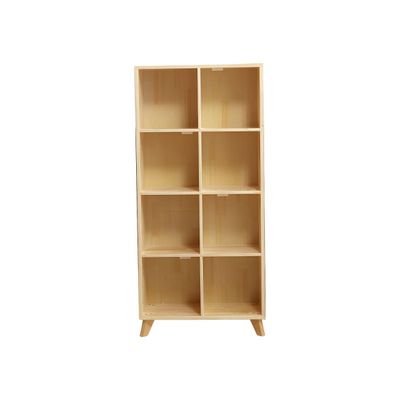CraftThink Bookcase, Natural Pine Wood Cube Storage Organizer, Wooden Closed Back Bookcase Standard Natural Bookshelf with Shelves - 27.5" L x 12" W x 59" H Cabinet Not Included, Drawer Not Included