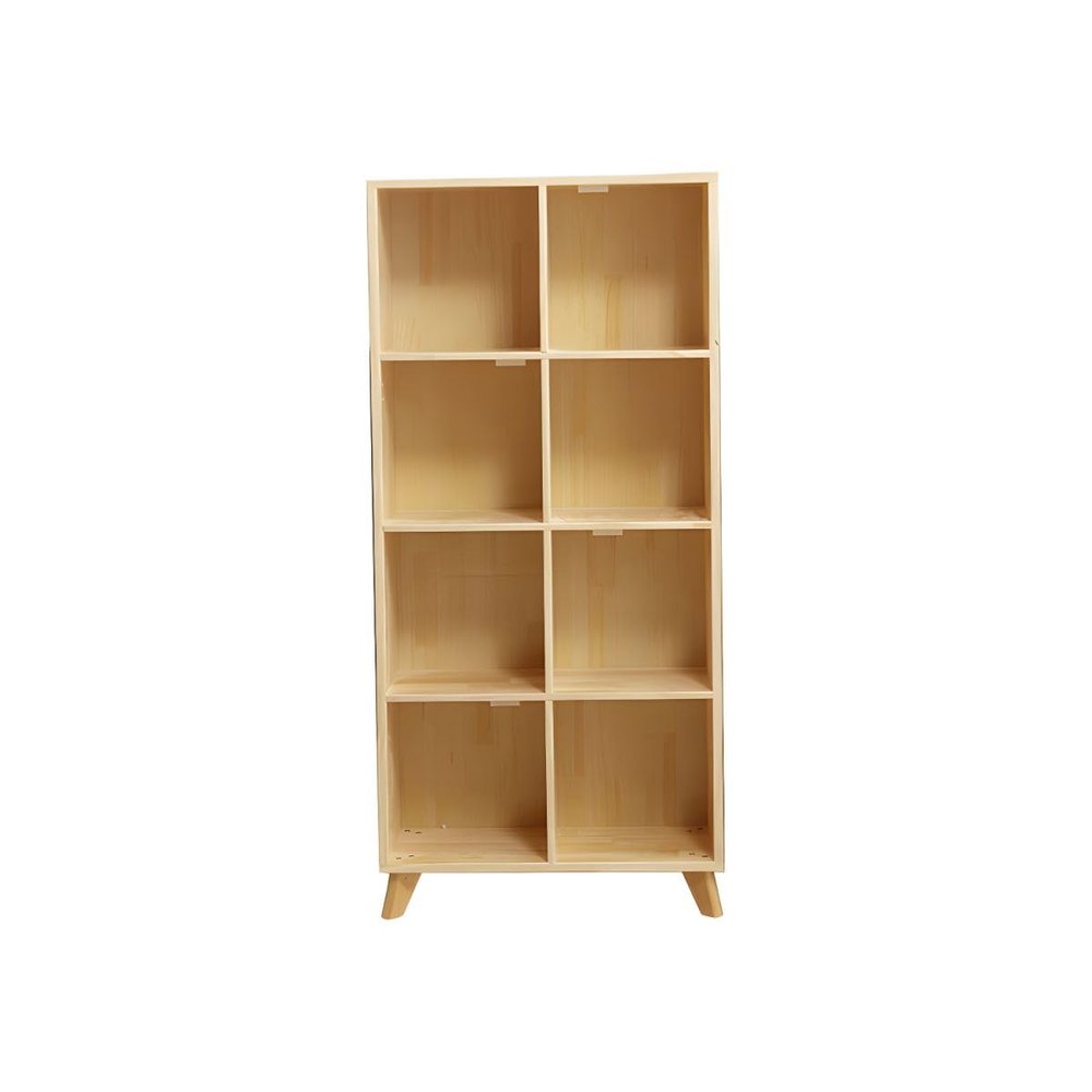 CraftThink Bookcase, Natural Pine Wood Cube Storage Organizer, Wooden Closed Back Bookcase Standard Natural Bookshelf with Shelves - 27.5" L x 12" W x 59" H Cabinet Not Included, Drawer Not Included