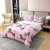 100% Cotton Horse Comforter Cover King Farm Western Cowboy Cowgirls Bedding Set for Kids Boys Girls Pink Rose Floral Duvet Cover with Lover Heart Decor Kawaii Horse Quilt Cover with 2 Pillowcases view 2
