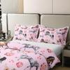 100% Cotton Horse Comforter Cover King Farm Western Cowboy Cowgirls Bedding Set for Kids Boys Girls Pink Rose Floral Duvet Cover with Lover Heart Decor Kawaii Horse Quilt Cover with 2 Pillowcases view 4