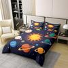 100% Cotton Planets Of Solar System Duvet Cover Queen Mercury Earth Mars Neptune Saturn Jupiter Comforter Cover for Kids Teens Universe Space Bedding Set Galaxy Starry Sky Quilt Cover Soft Comfy view 2