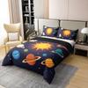 100% Cotton Planets Of Solar System Duvet Cover Queen Mercury Earth Mars Neptune Saturn Jupiter Comforter Cover for Kids Teens Universe Space Bedding Set Galaxy Starry Sky Quilt Cover Soft Comfy view 3