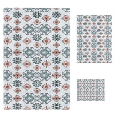 Green Flower Bathroom Towel Set,Microfiber Bath Kitchen Beach Hand Dish Towels Set,Quick Dry Luxury Soft Decorative Towels+Set Clearance Bulk Decor(3-PC) Boho Geometric Abstract Minimalist Floral