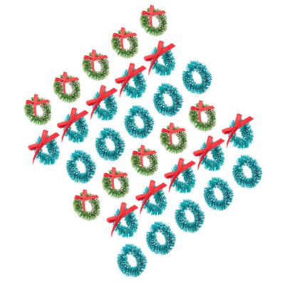 FOMIYES Candle Wreaths Rings 30Pcs Mini Christmas Wreaths with Bows, Miniature Decoration, Sisal Silk Christmas Crafts Ornament Dollhouse Wreath Mini Sisal