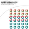 FOMIYES Candle Wreaths Rings 30Pcs Mini Christmas Wreaths with Bows, Miniature Decoration, Sisal Silk Christmas Crafts Ornament Dollhouse Wreath Mini Sisal view 4